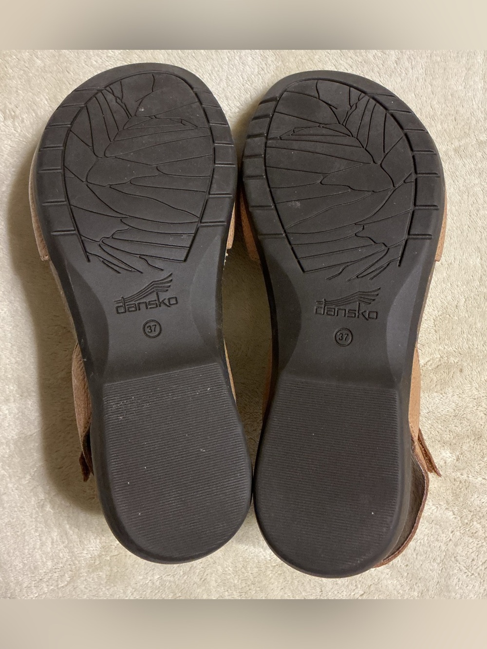 Dansko Tan Leather Slingback Clogs - Picture 2 of 4